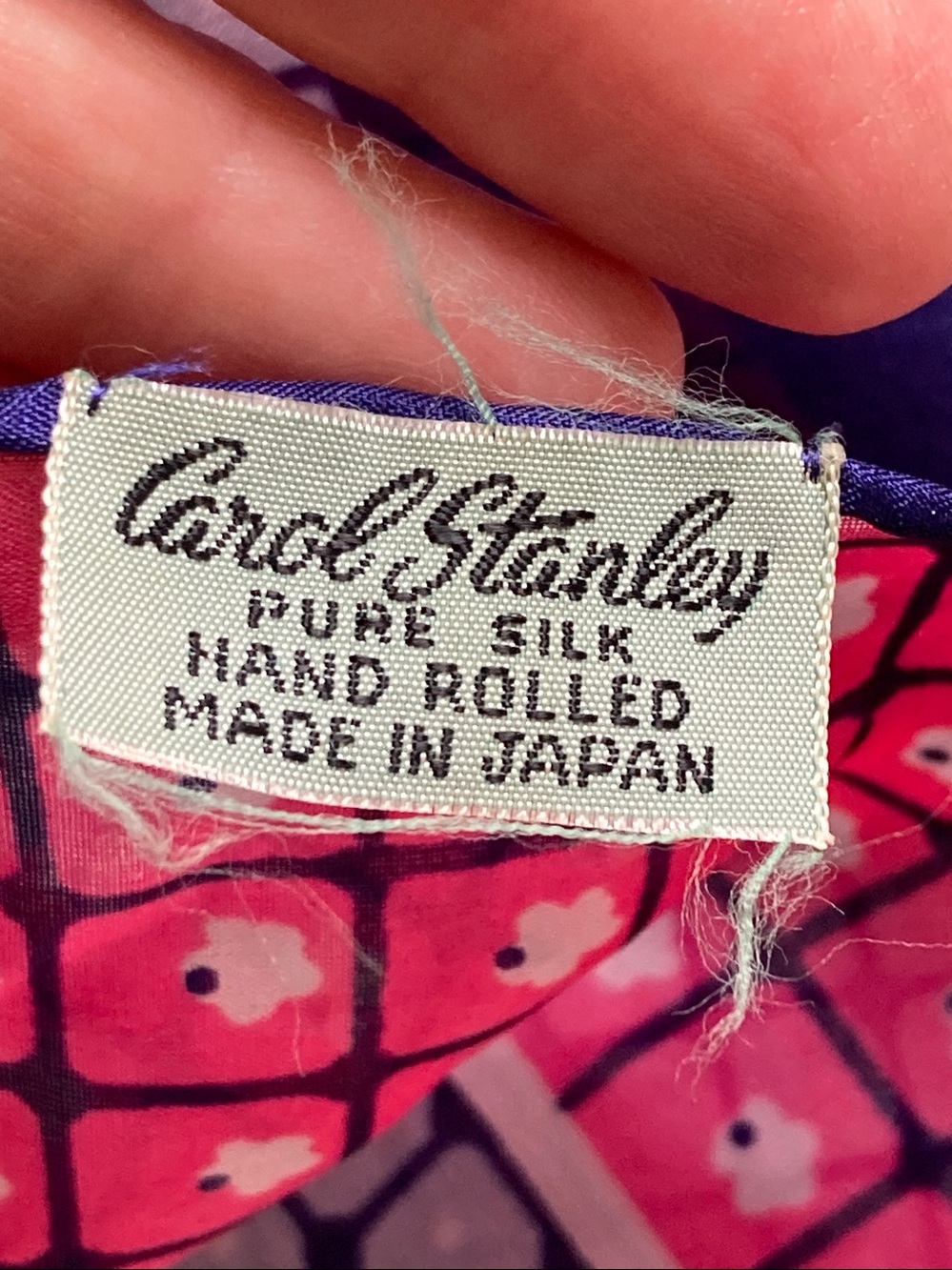 Vintage MCM Carol Stanley Silk Scarf Made in Japan 50s 60s Square Neckerchief - Picture 6 of 8